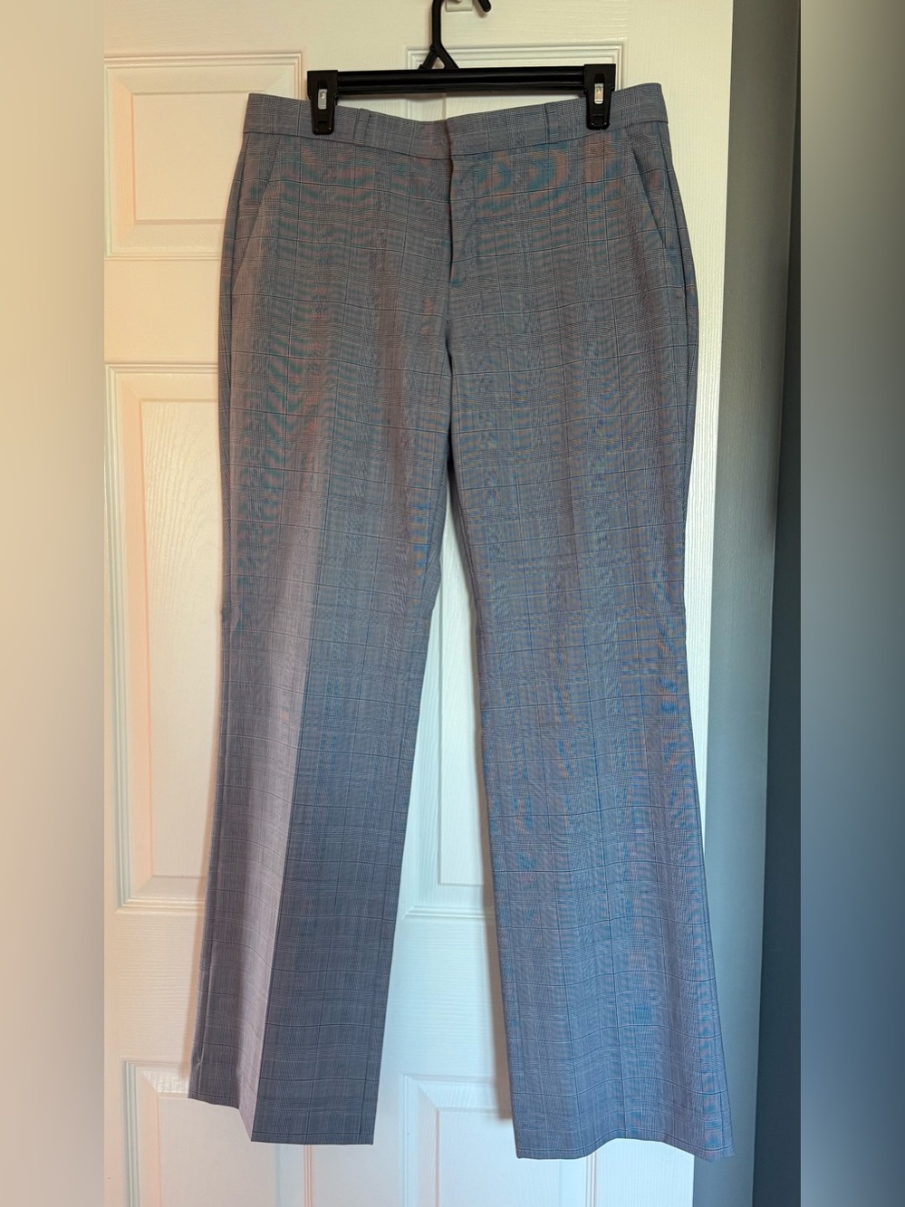 Banana Republic Navy and Gray Plaid Logan Dress Pants